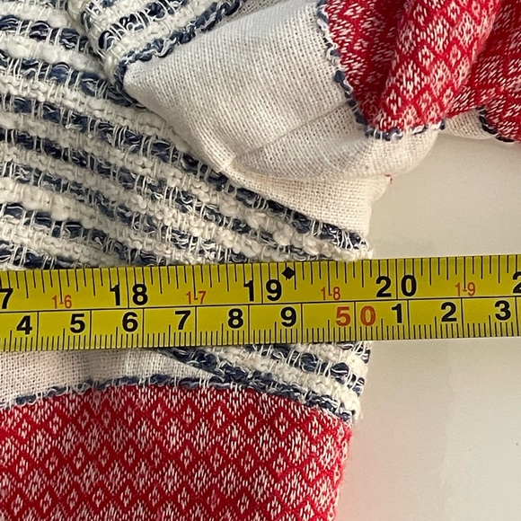 J. McLaughlin Fringe Striped Cotton Blend Cropped Jacket - Women’s Size M - Picture 9 of 10